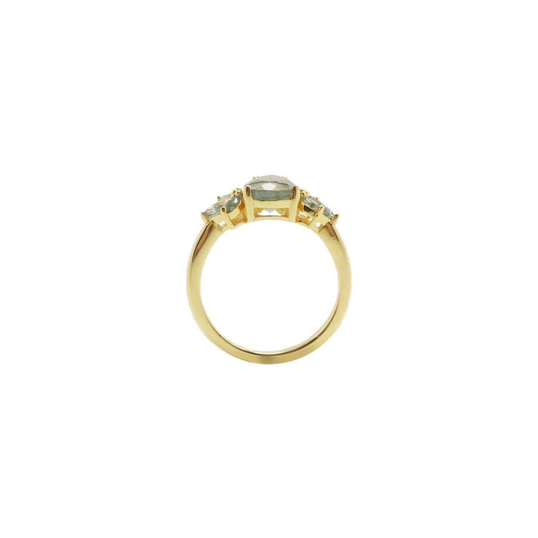 moss agate ring - new leaf - Lyra
