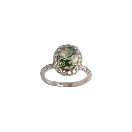 moss agate ring - mirror - Lyra