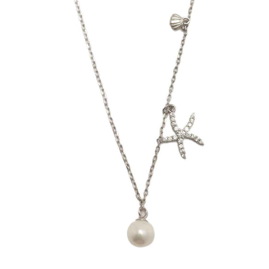 pearl necklace - starfish & shell - Lyra