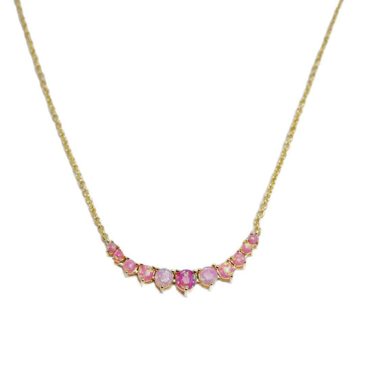 pink opal necklace - arc of light - Lyra