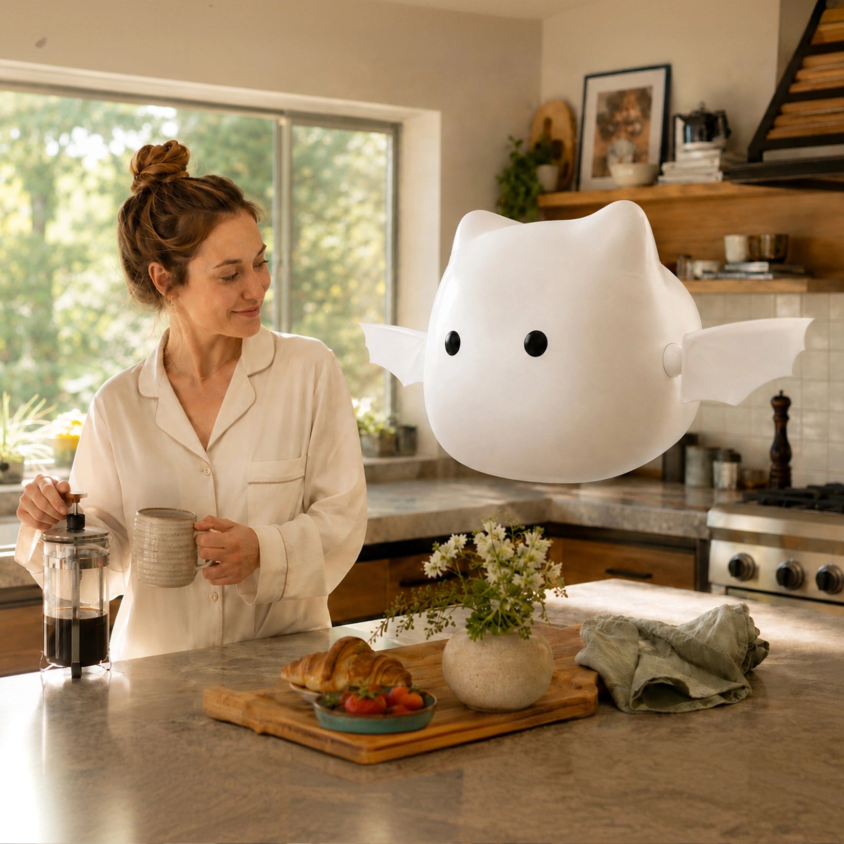 Orbi beside its companion making breakfast