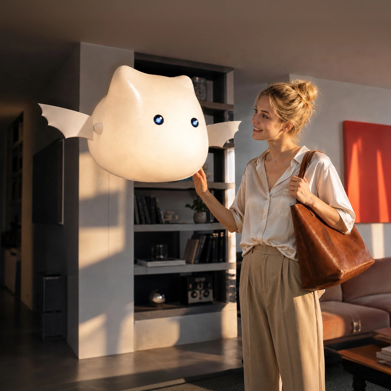Orbi flying beside its companion at home