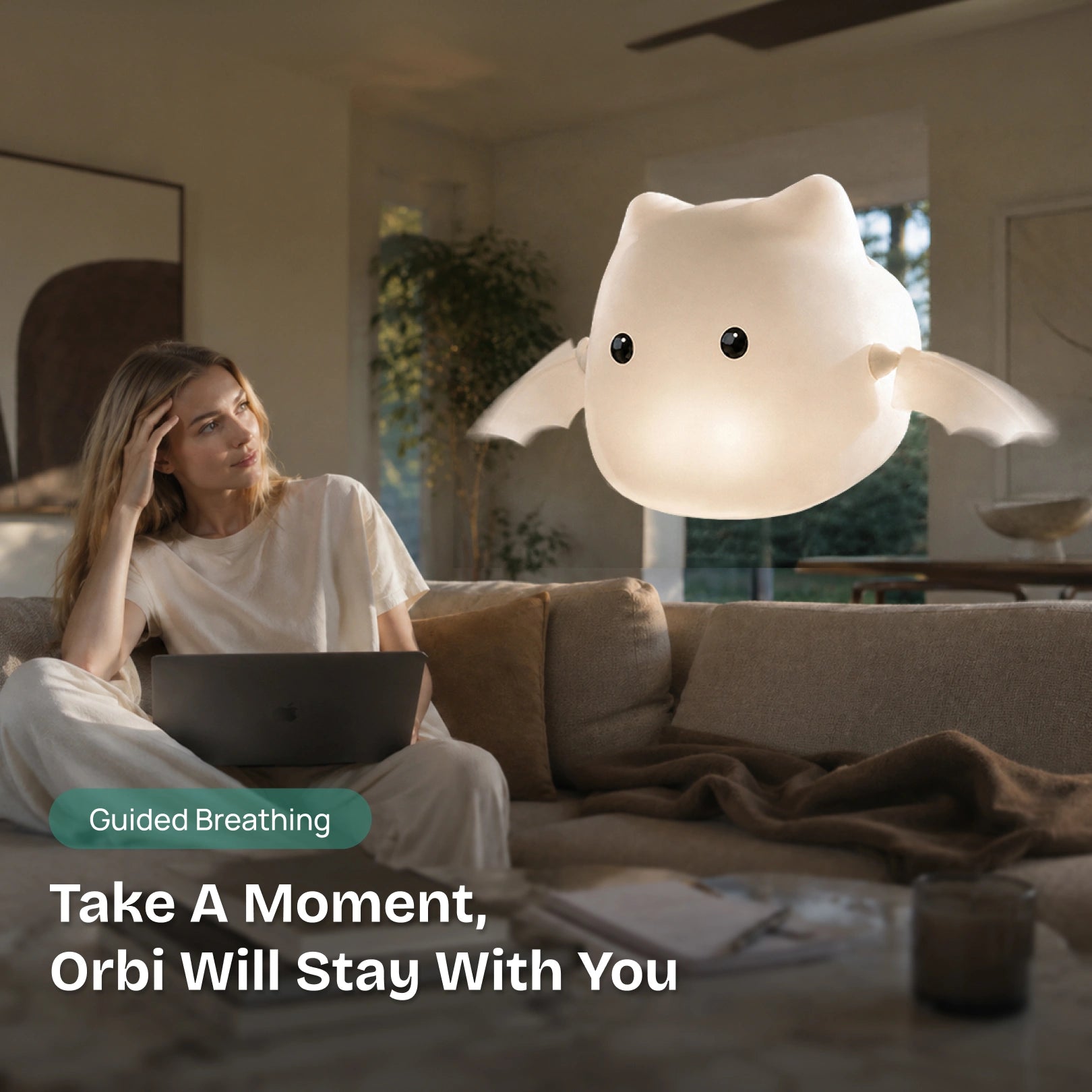 Orbi guiding a breathing pause
